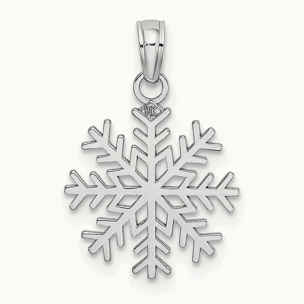 Snowflake Pendant, 14K White Gold