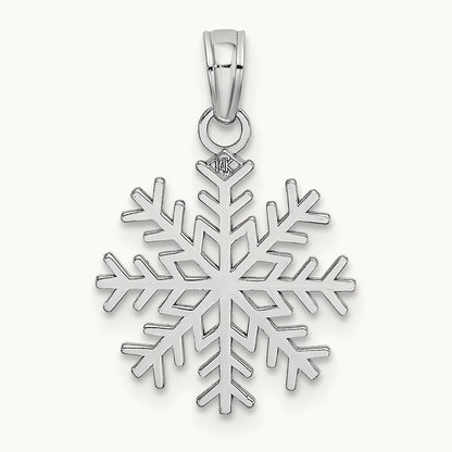 Snowflake Pendant, 14K White Gold
