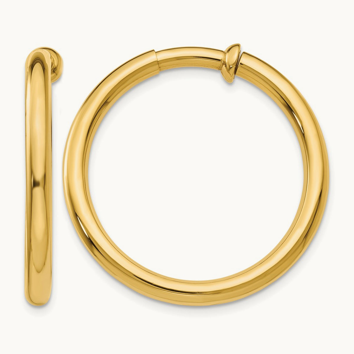Non-Pierced Hoop Earrings, 14K
