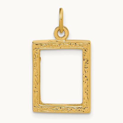 Small Picture Frame Pendant, 14K
