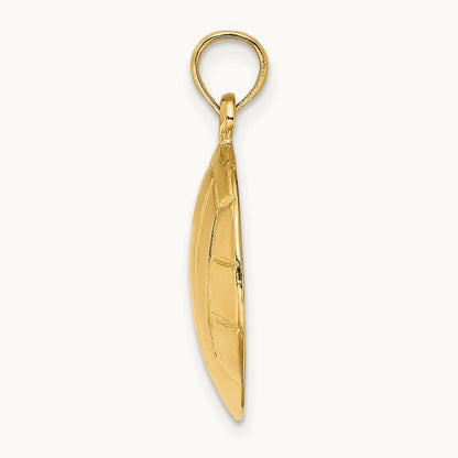 2-D Polished Volleyball Charm, 14K