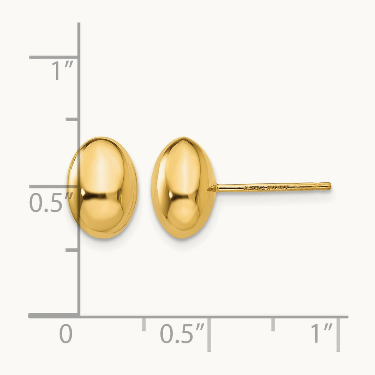 Polished Post Earrings — 14K Yellow Gold