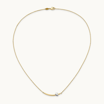 Heart Bar 18 inch Necklace, 14K Two-tone