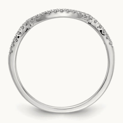 Diamond Contoured Wedding Band, 14K White Gold