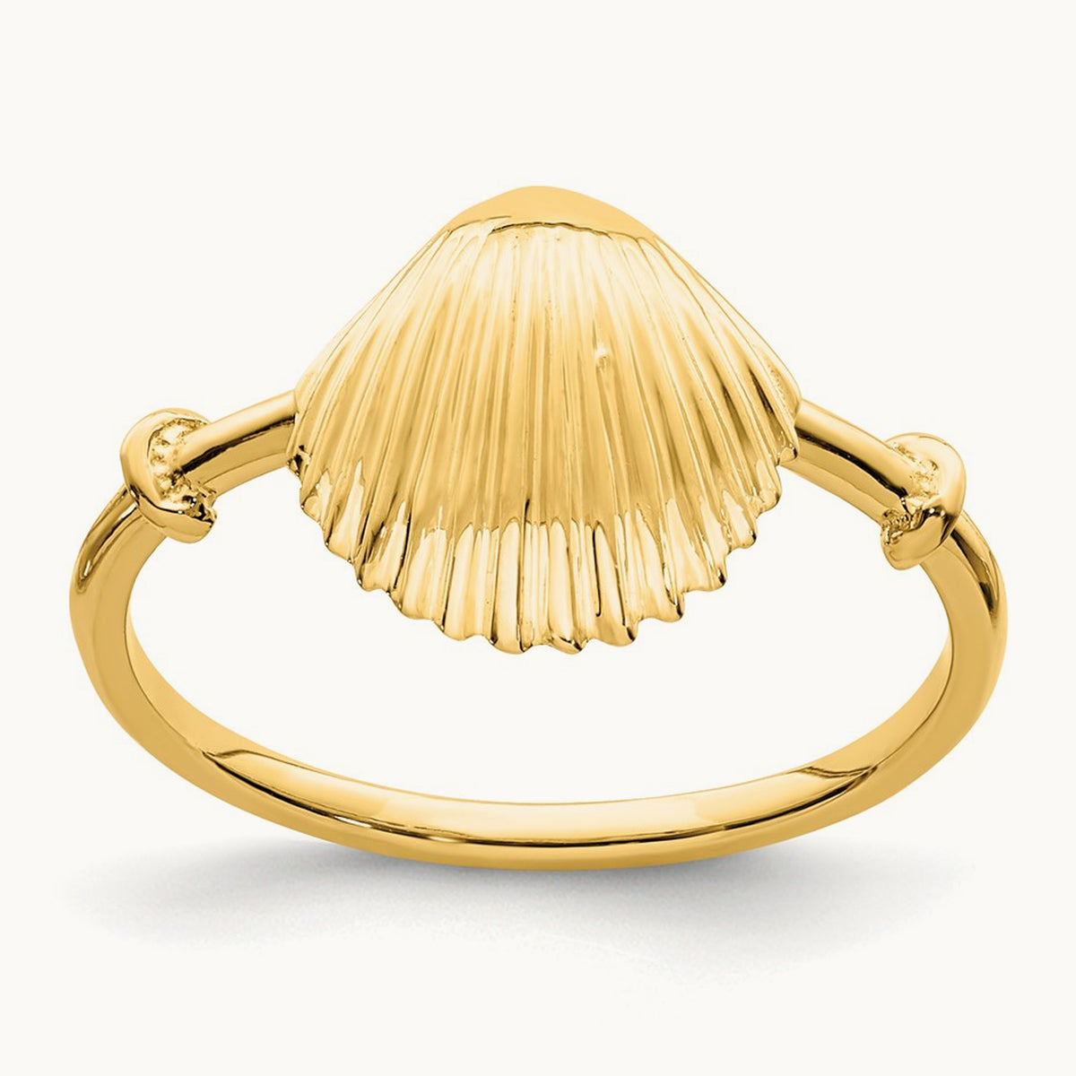 Polished Shell Ring, 14K
