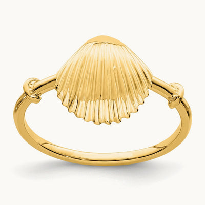 Polished Shell Ring, 14K