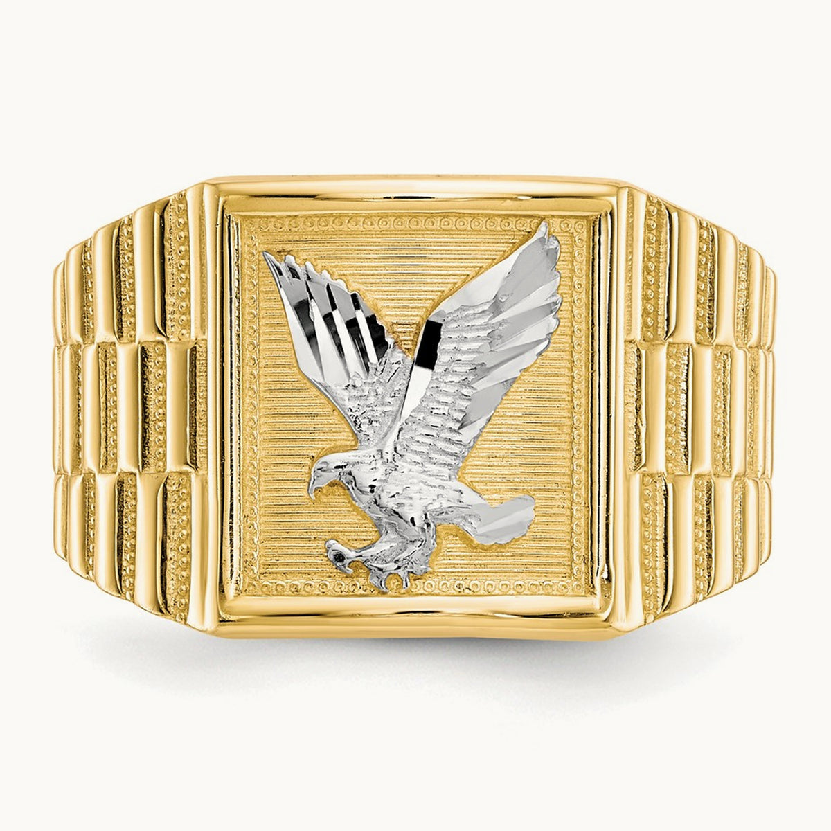 Men's Eagle Ring, 14K with Rhodium