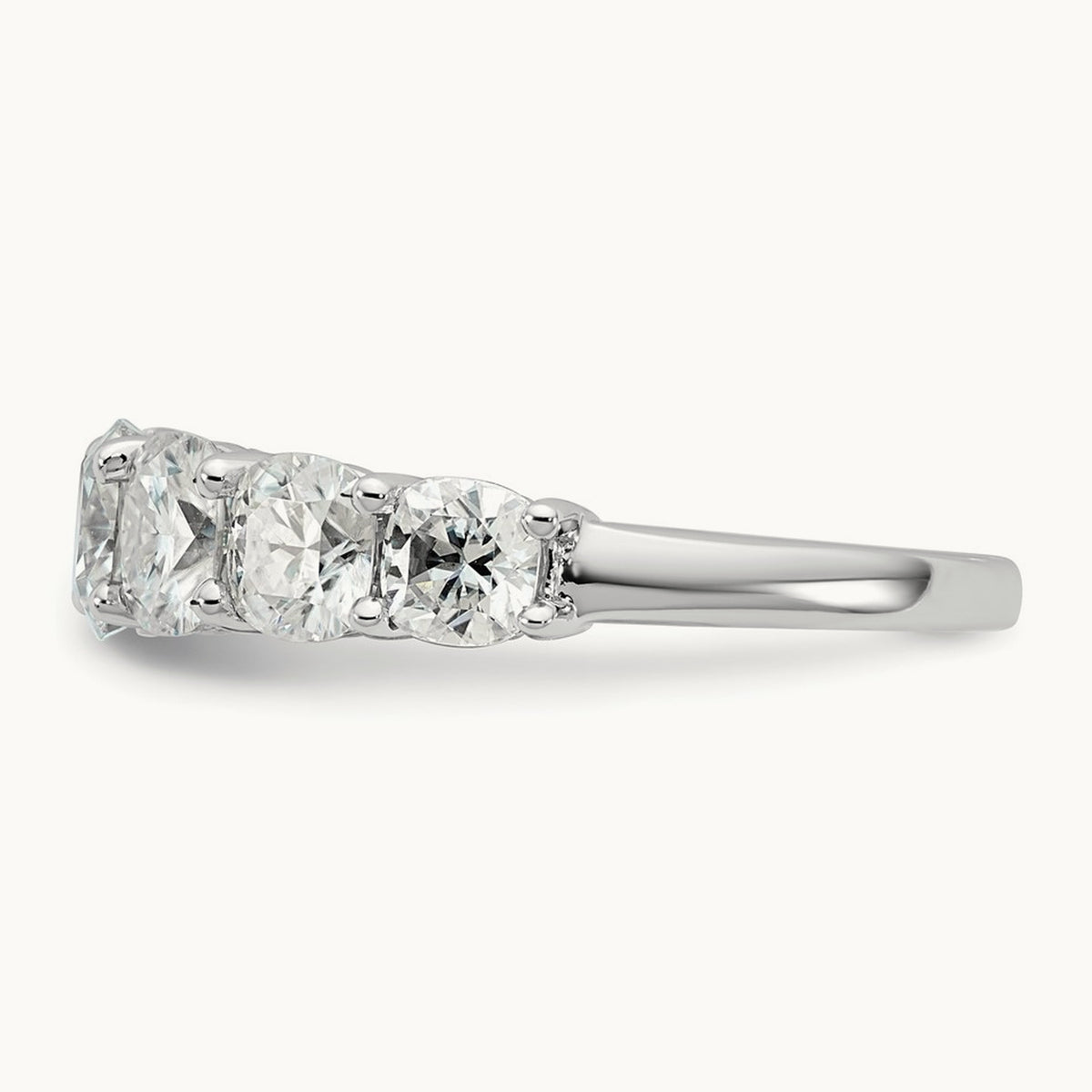 Cushion 7 Stone Band, 1.50-3.25 ct tw Lab-Grown Diamond — 3 1/3 ct, 14K White Gold