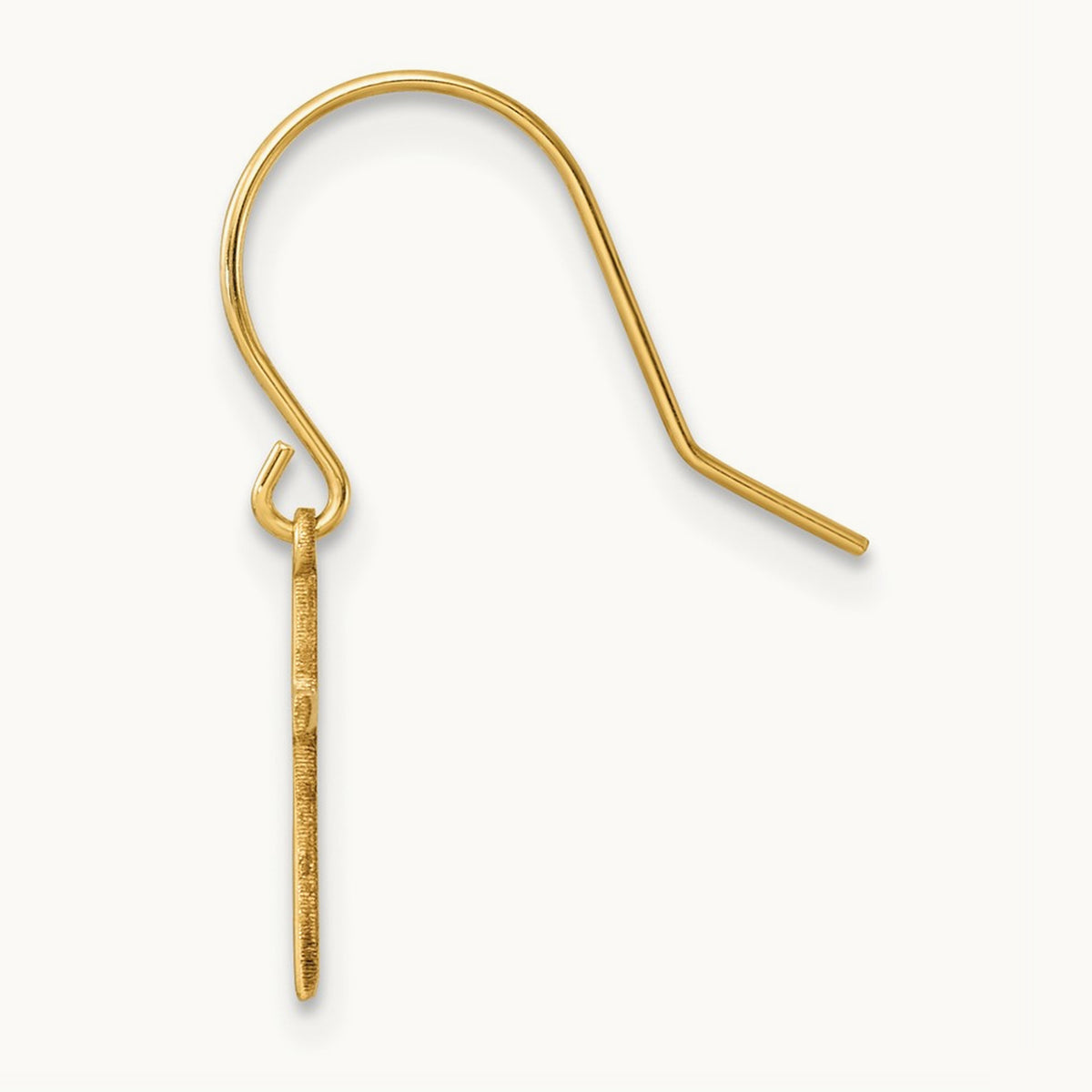 Single 14k Dangle Cross Shepherd Hook Earring