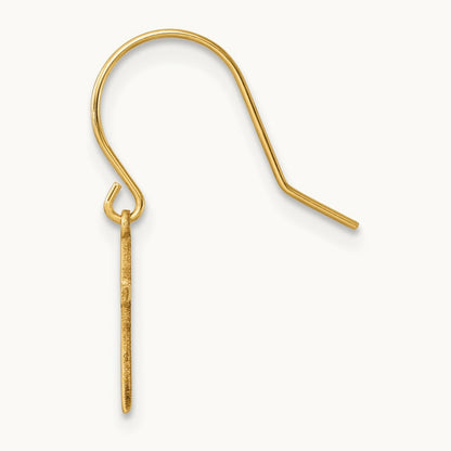 Single 14k Dangle Cross Shepherd Hook Earring