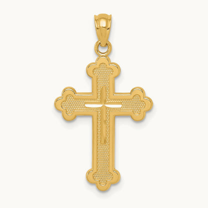 Budded Cross Pendant, 14K