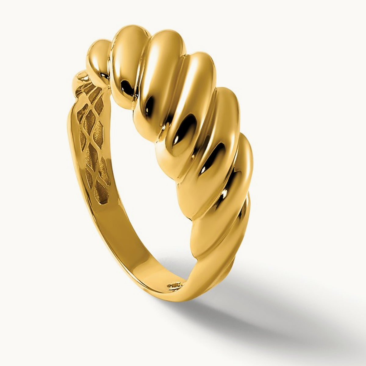 Polished Twisted Domed Ring, 14K