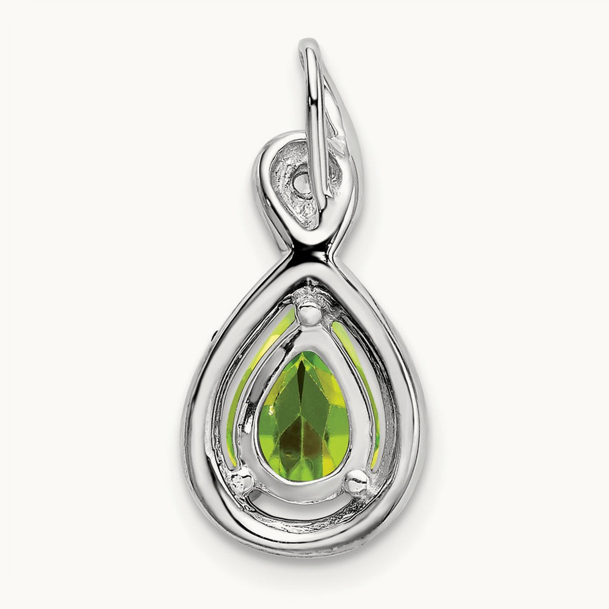 Pear Peridot and Diamond Pendant