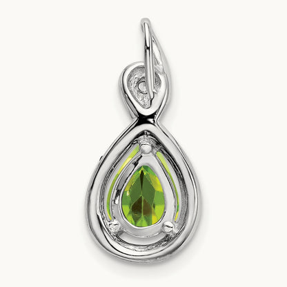 Pear Peridot and Diamond Pendant