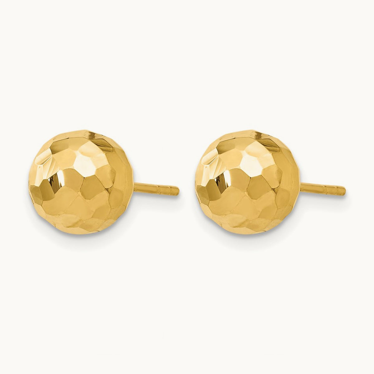 Polished Faceted Post Earrings — 14K Yellow Gold