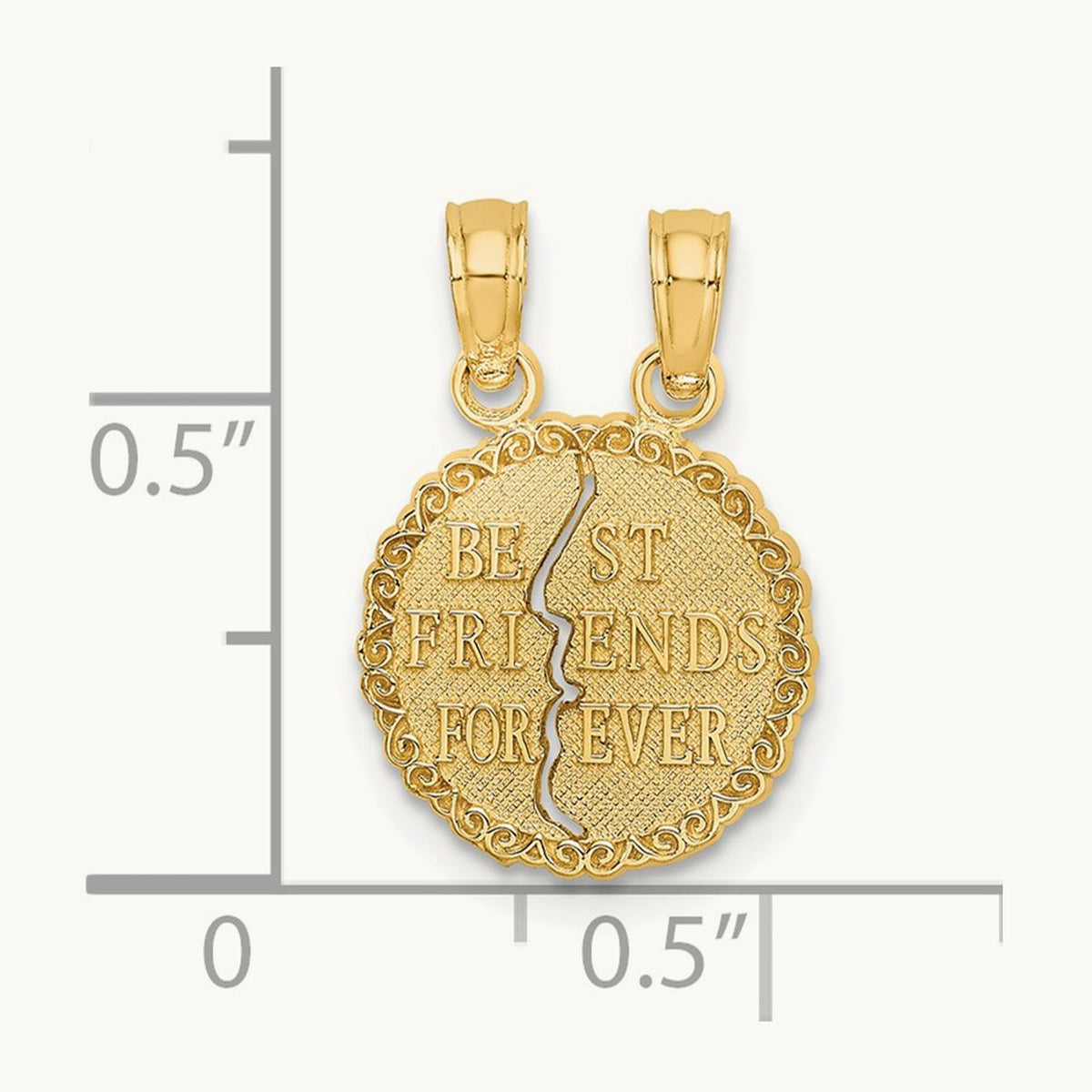 BEST FRIENDS FOREVER Break apart Charm, 14K
