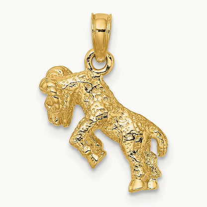3-D Aries Zodiac Charm, 14K