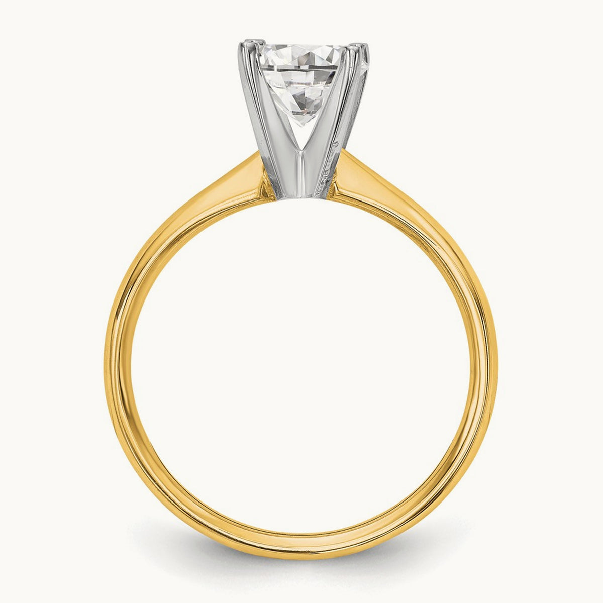 1/2ct. Lightweight 4-Prong Solitaire Mounting, 14K Two-tone