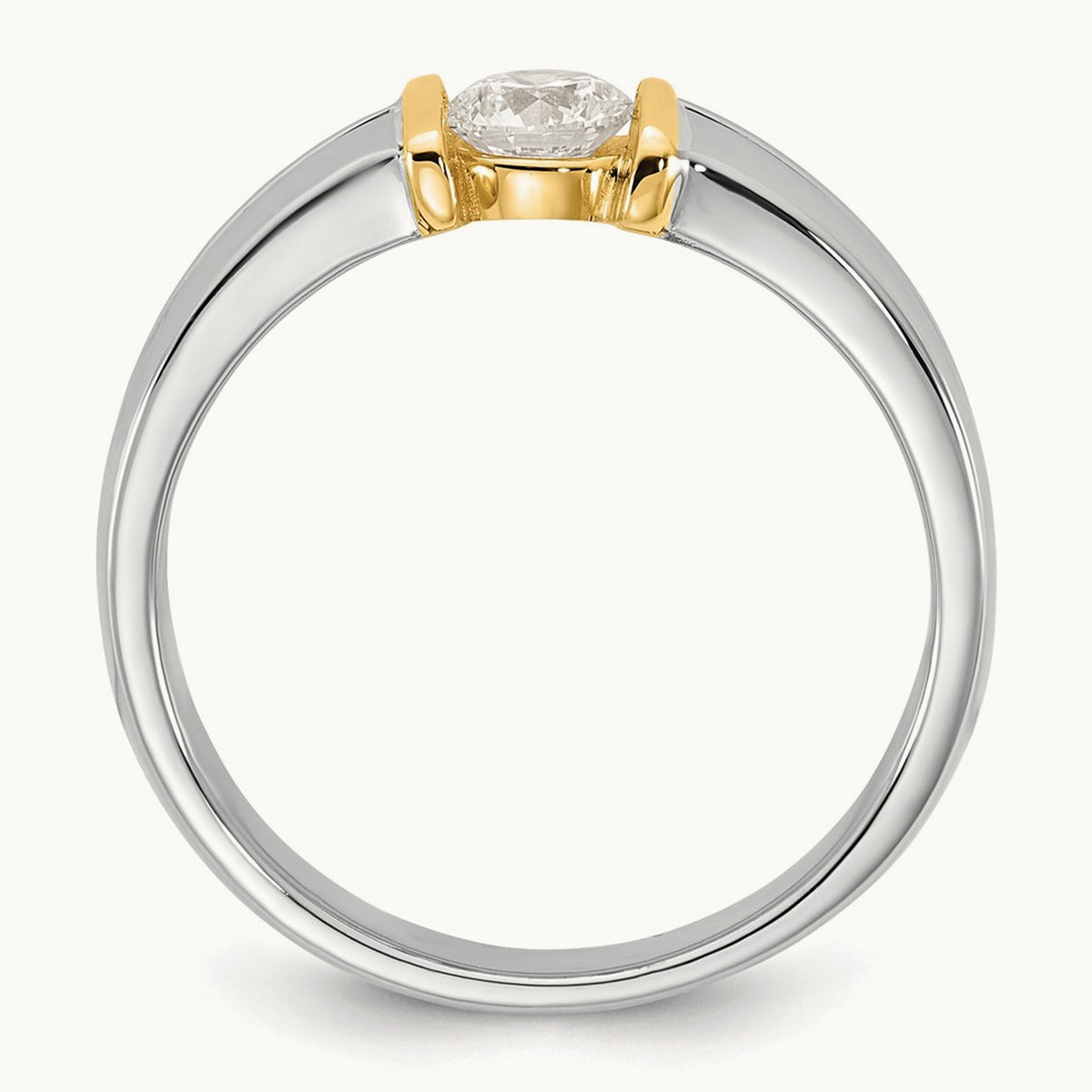 .5ct Mens Wedding Band, 14K Two-tone