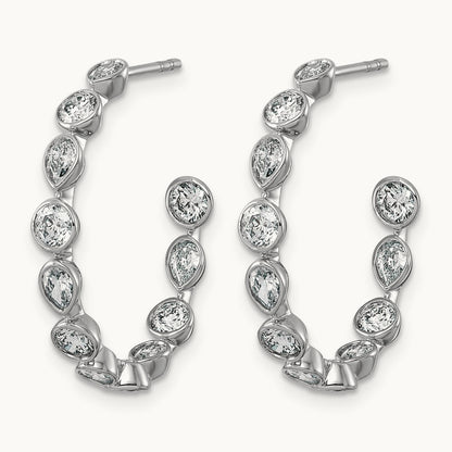 Post Round/Pear Hoop Earrings, 2.25-2.50 ct tw Lab-Grown Diamond