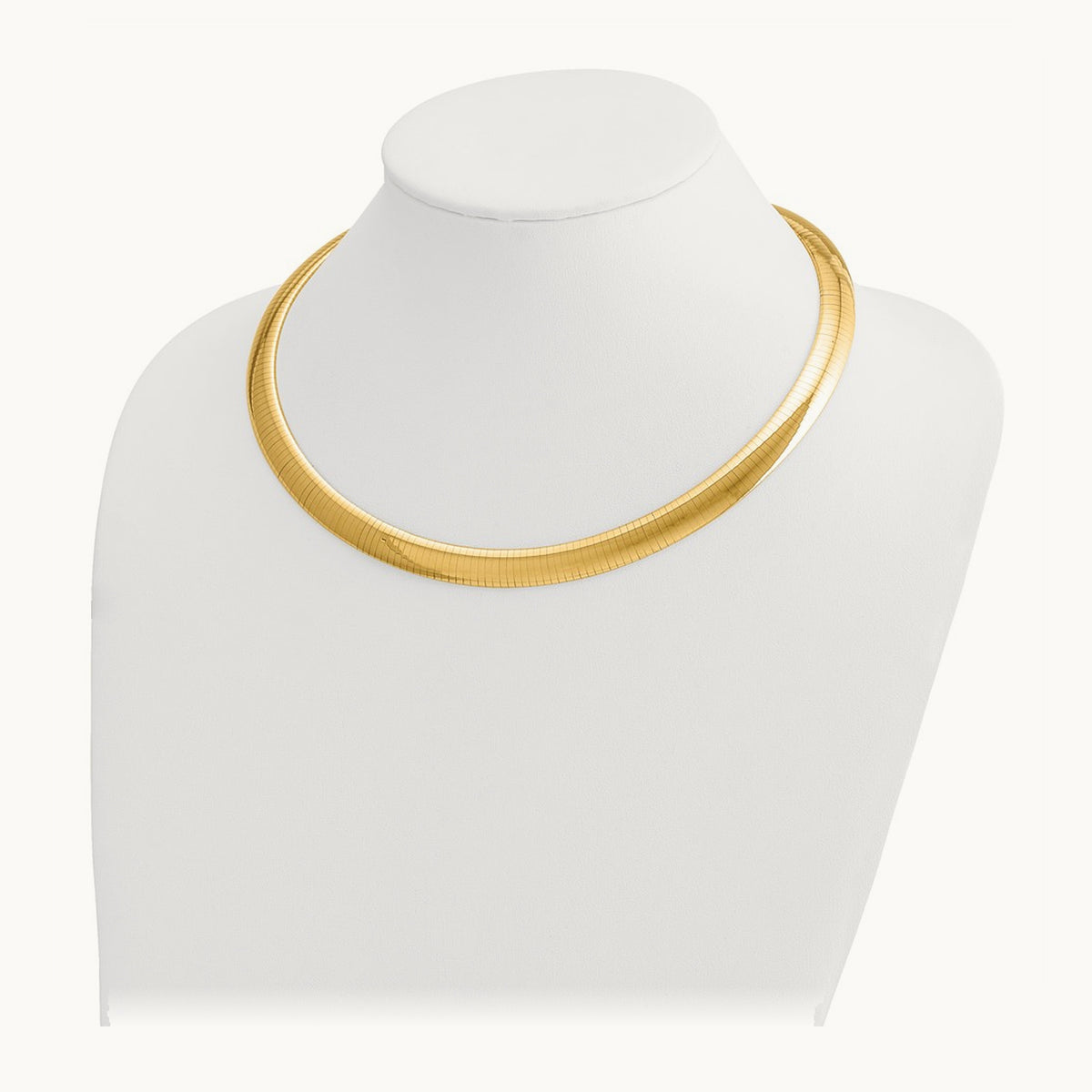 Domed Omega Necklace — 14K Yellow Gold, 18mm, 10mm