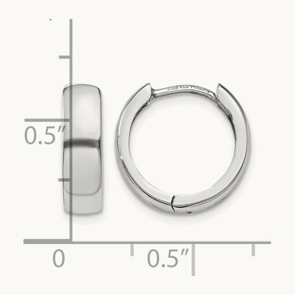 Hinged Earrings, 14K White Gold