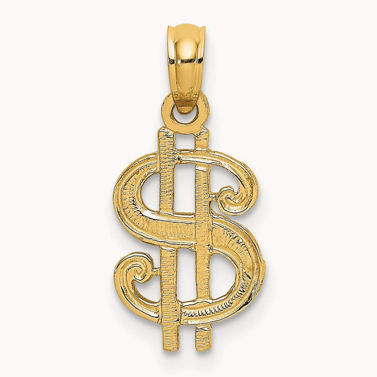 Dollar Sign Charm, 14K