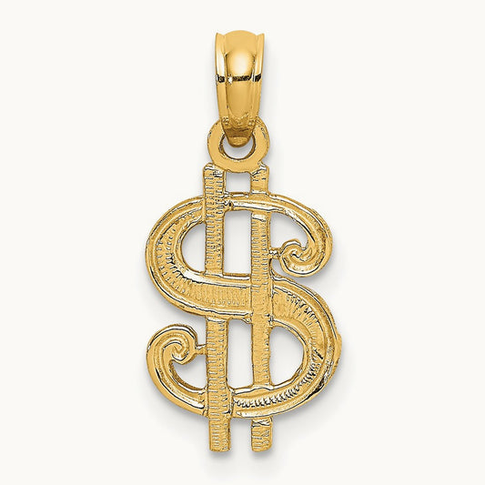 Dollar Sign Charm, 14K