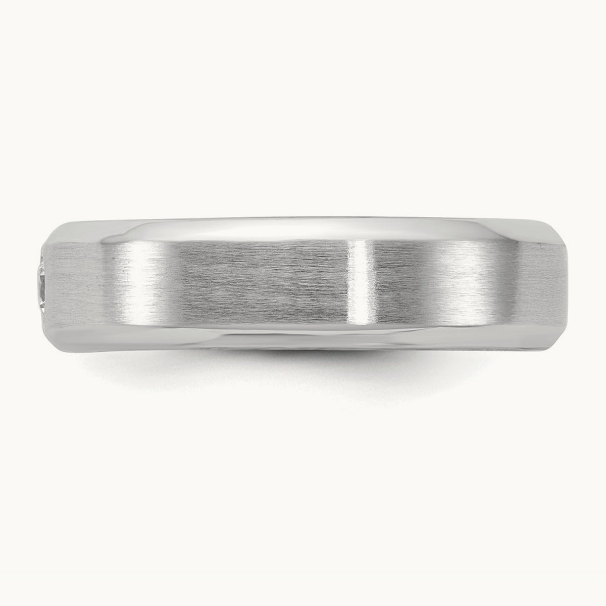IB Goodman Mens Satin Complete 1/10ct Diamond Ring, 14K White Gold
