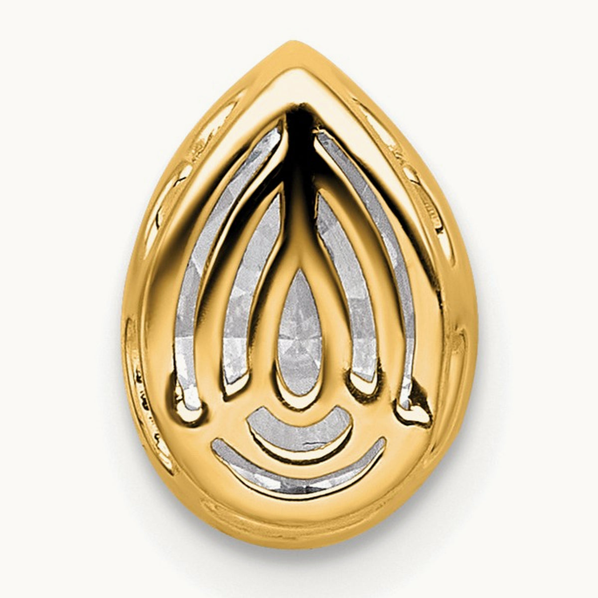 Pear Bezel Chain Slide, 0.25-3.00 ct tw Lab-Grown Diamond — 1 1/2 ct, 14K Yellow Gold