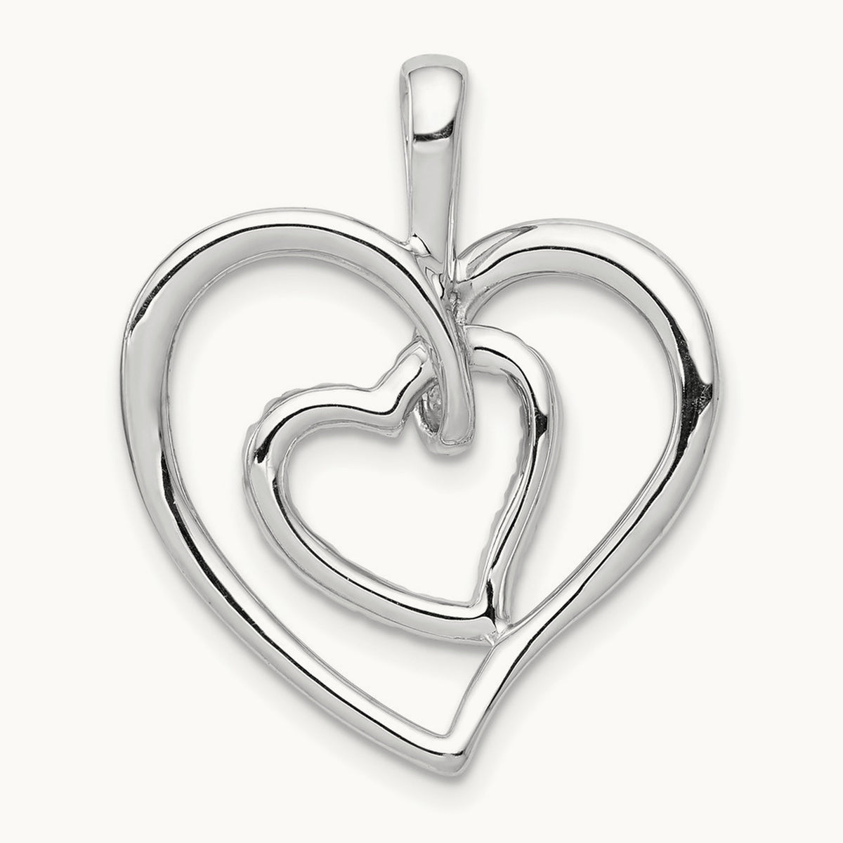 1/10ct. Diamond Double Heart Pendant — photo set