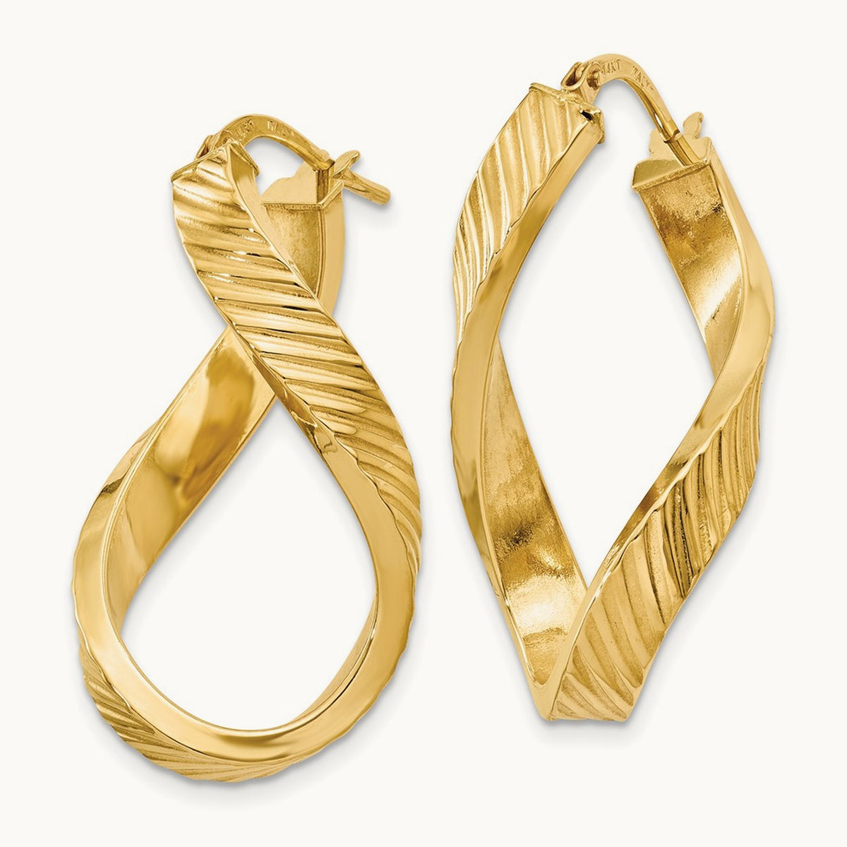 Twisted Textured Oval Hoop Earrings — photo set