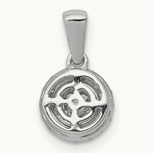 1/4ct. Diamond Round Halo Cluster Pendant, 14K White Gold