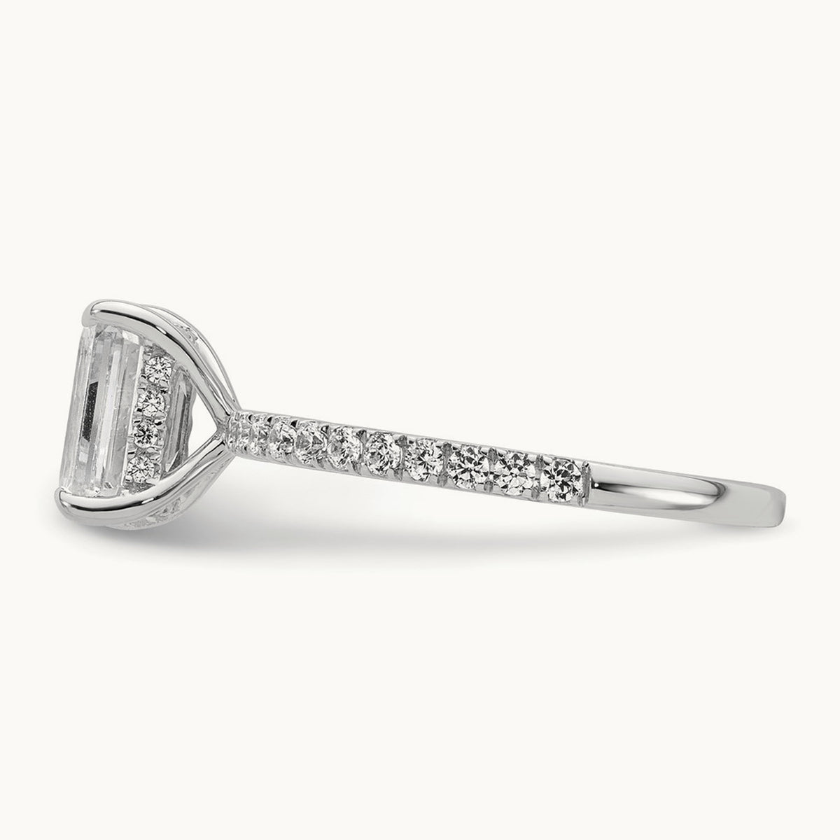Emerald Solitaire Engagement Ring, 1.25-2.25 ct tw Lab-Grown Diamond — 14K White Gold, 7 (2)