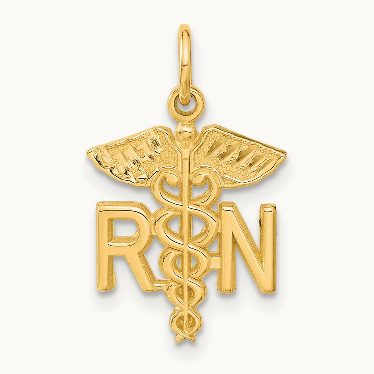 RN Nurse Charm — 14K Yellow Gold, 25mm