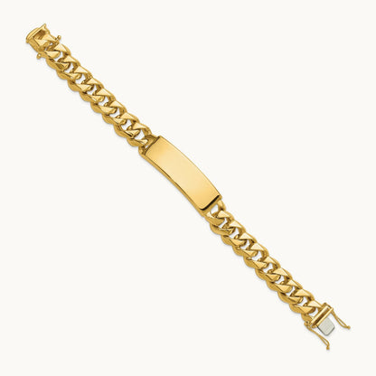Hand-polished Curb Link ID Bracelet, 14K