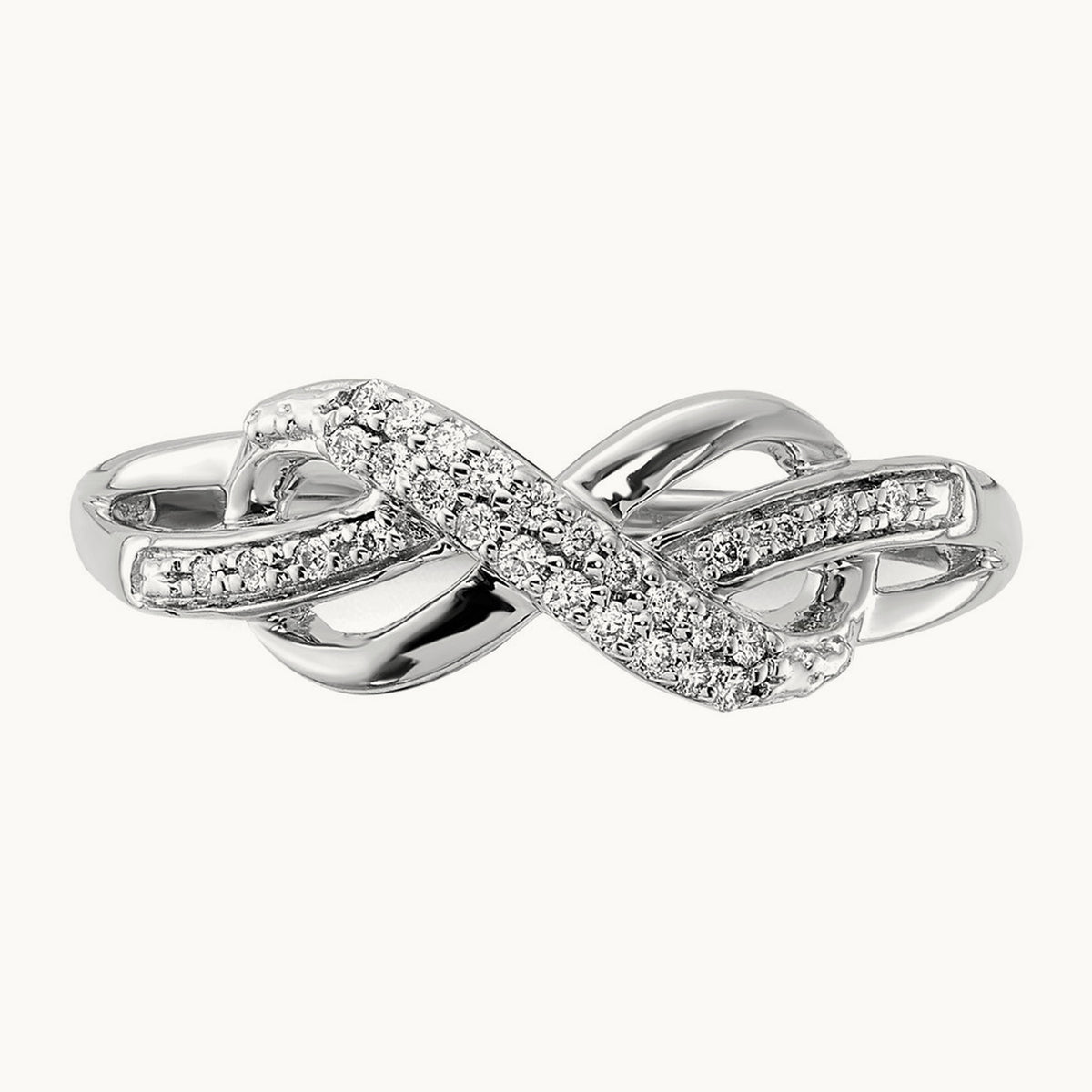 Infinity Symbol Ring, 0.10 ct tw Lab-Grown Diamond — 14K White Gold