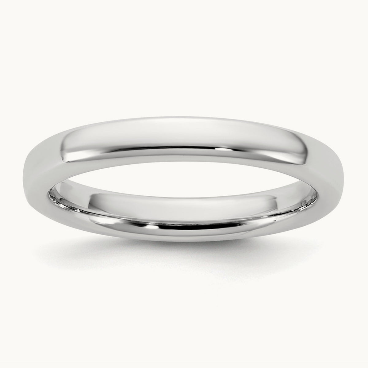 European Comfort Fit Band — 14K White Gold, 3mm