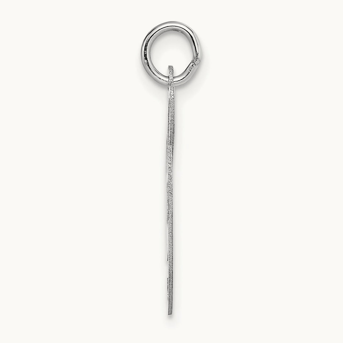 Large Fancy Script Initial Charm — 14K White Gold, G