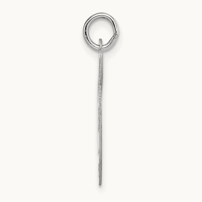 Large Fancy Script Initial Charm — 14K White Gold, G
