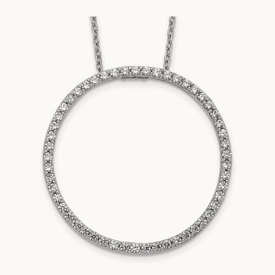 Diamond Circle 18 inch Necklace, 14K White Gold