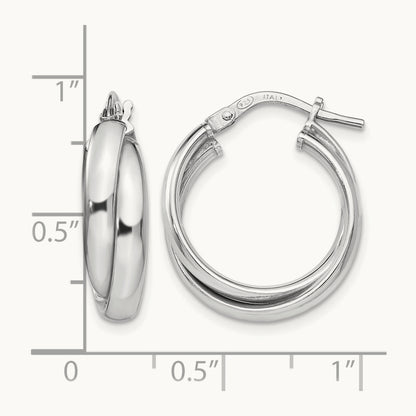 RH-plated Polished Twisted Hoop Earrings, Sterling Silver — Leslie's