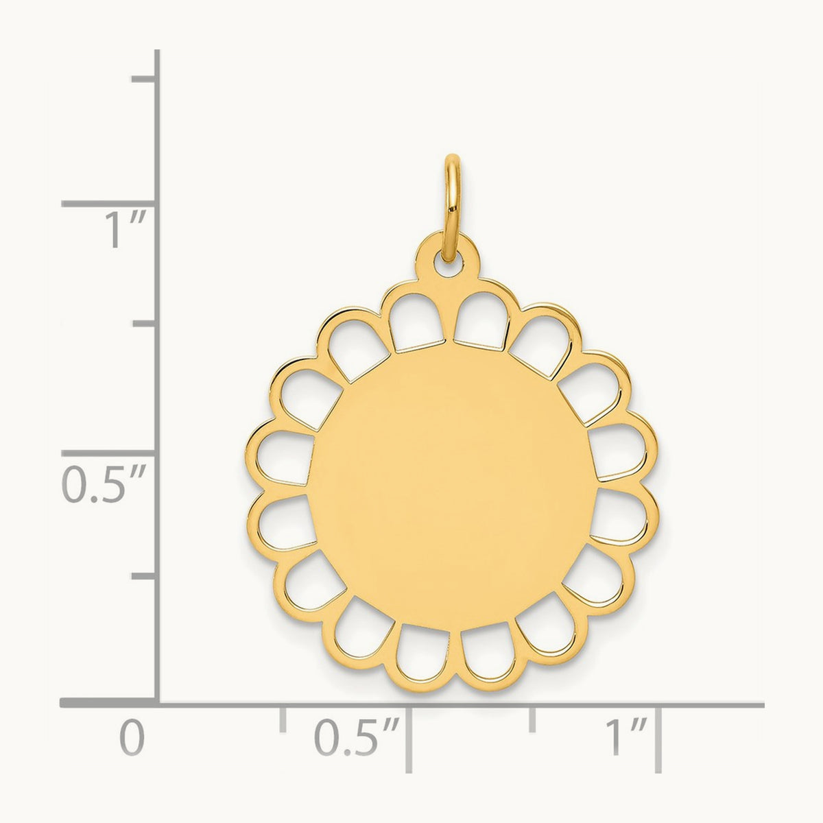 Plain .013 Gauge Engravable Flower Disc Charm — 28mm
