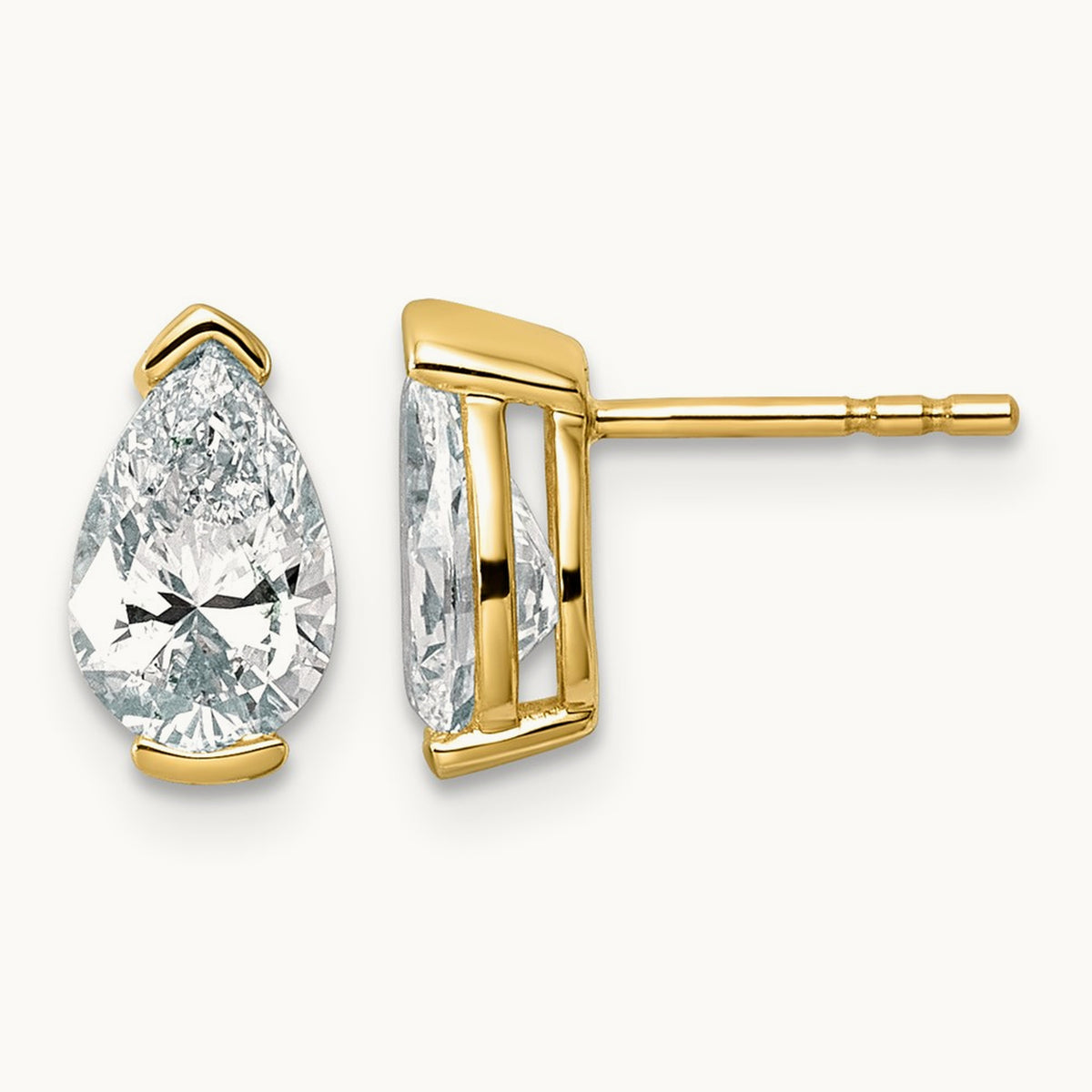 Pear Post Earrings, 2.00 ct tw Lab-Grown Diamond