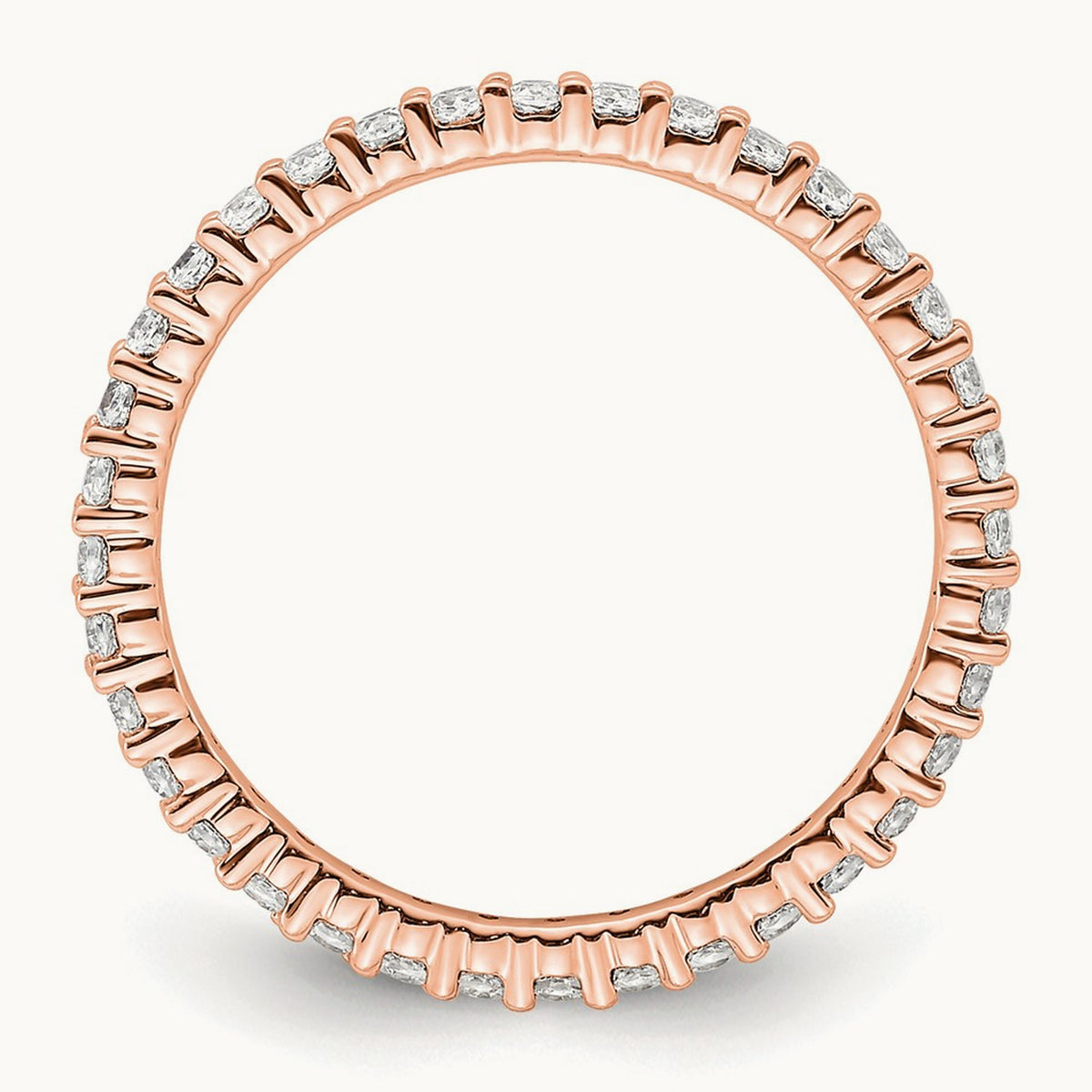 Polished Shared Prong Diamond Eternity Band — 14K Rose Gold, 0.5 ct (3)