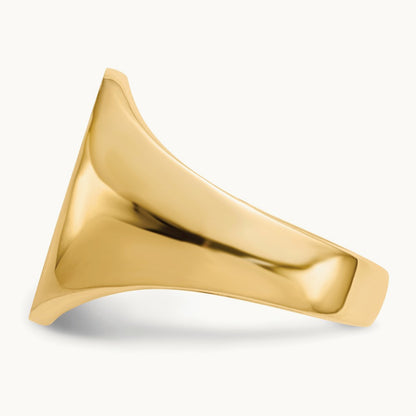 14.0x18. Closed Back Mens Signet Ring, 0mm, 14K