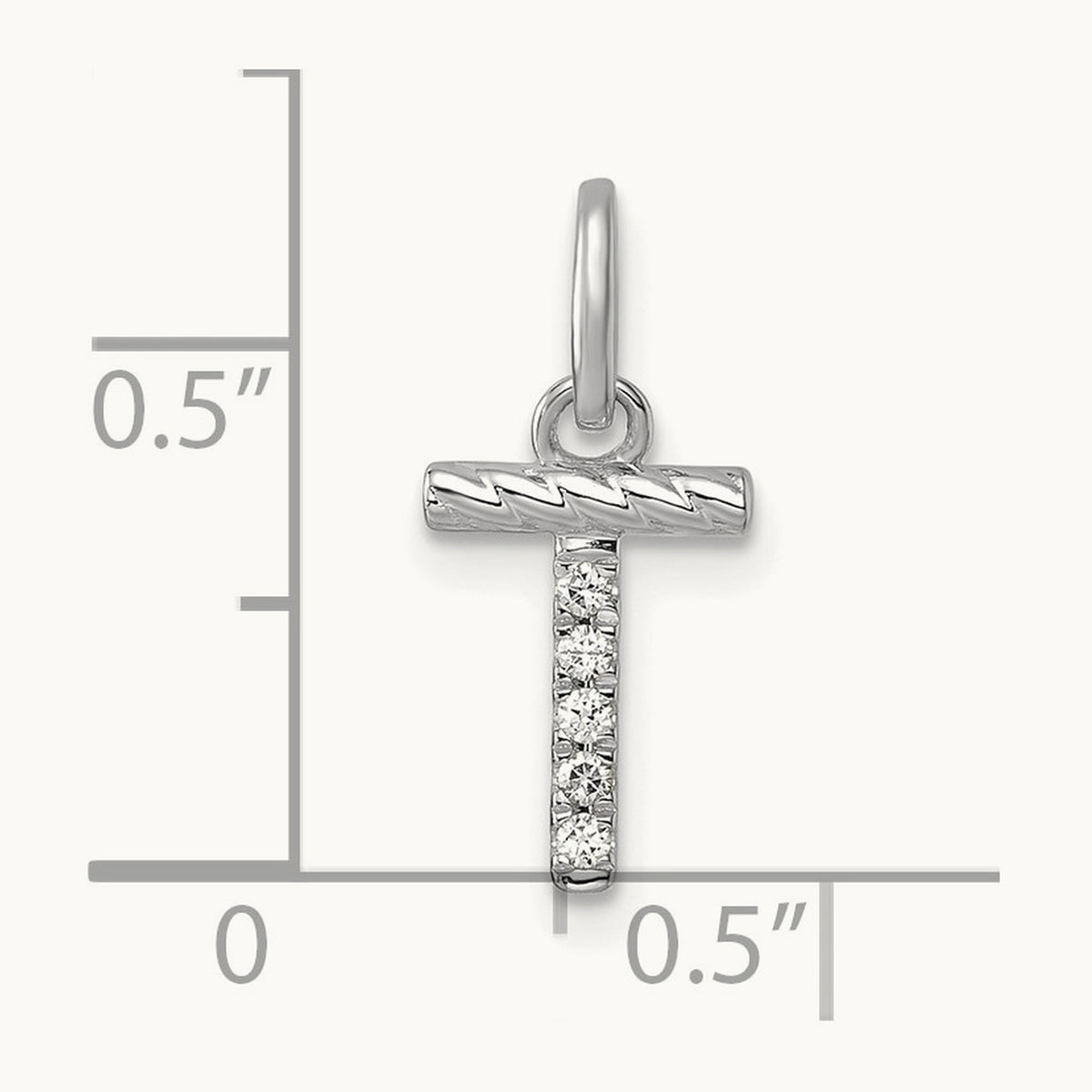 Twisted Diamond Charm — 14K White Gold, T