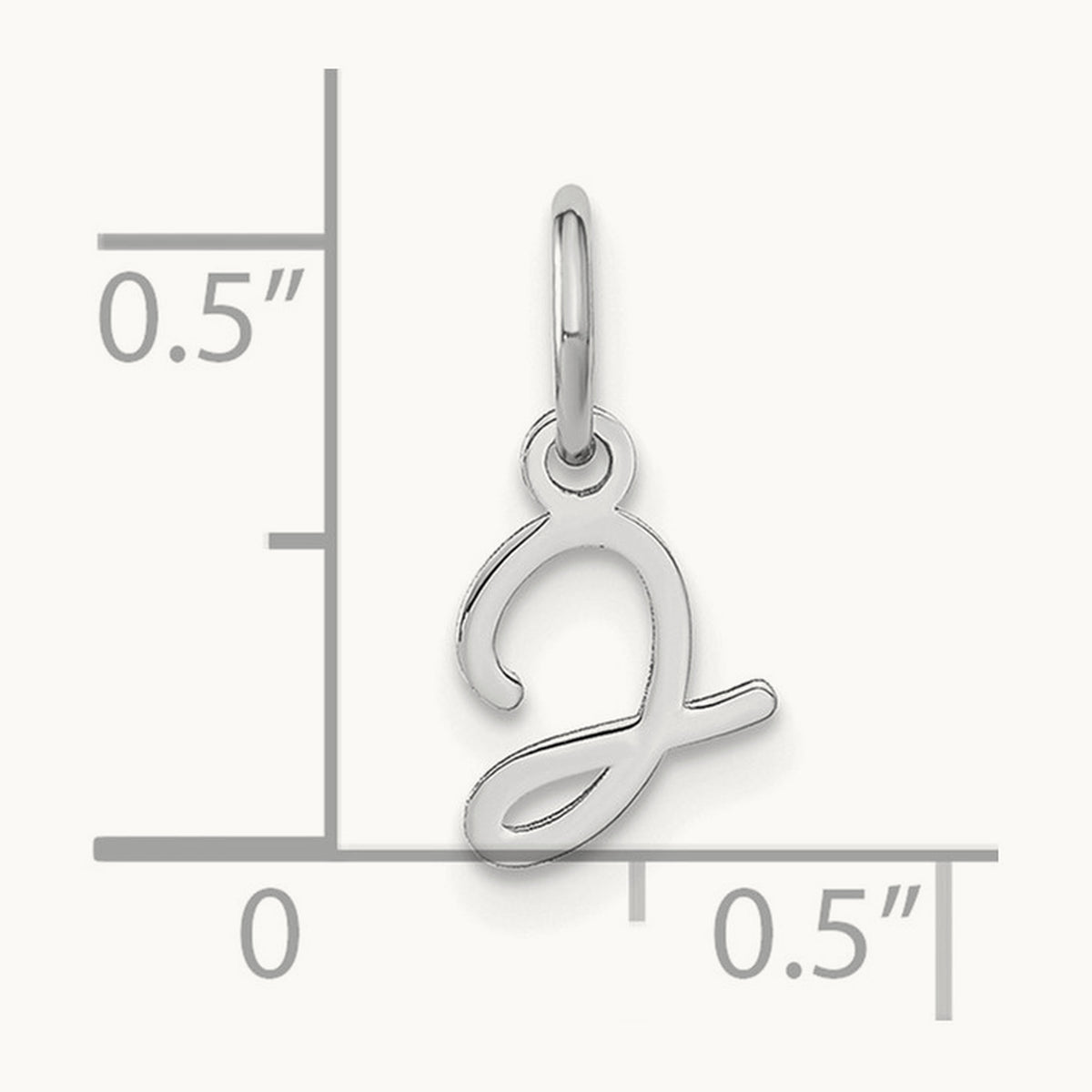 Upper case Initial Charm — 14K White Gold, J