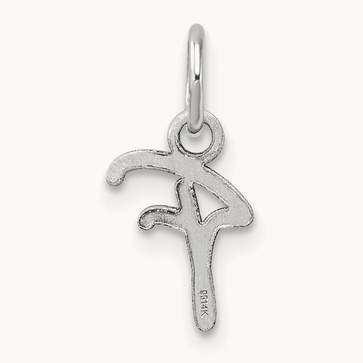Uppercase Initial Charm — 14K White Gold, F