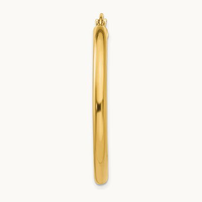 Single 14K Polished Lightweight Tube Hoop Earring, 3mm
